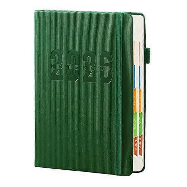 Agenda 2026, organizare eficienta, citate inspirationale, verde, 14.5x21.5x2.6cm