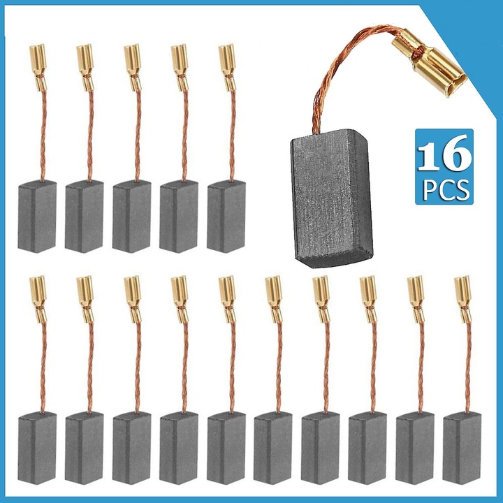 Set 16 Perii Carbon pentru Motor, 15x8x5mm, Negru, Cupru