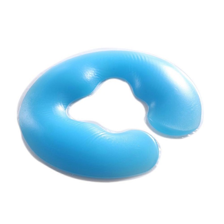 Perna de masaj din silicon, U Shape, 29.5cm, albastra