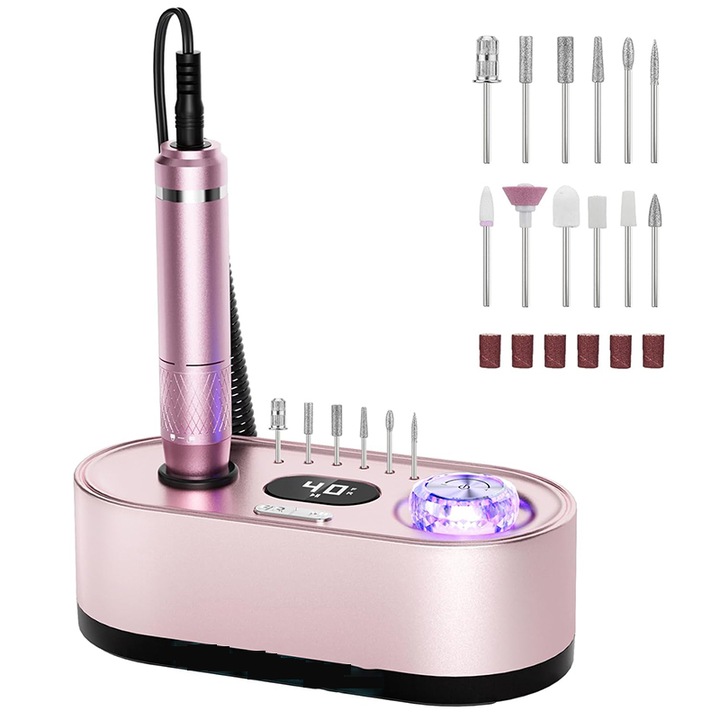 Professzionális körömreszelő, Rqiurpn, 40000 RPM, nagy sebesség, alacsony zajszint, alacsony rezgés, manikűrhöz és pedikűrhöz, otthoni használatra