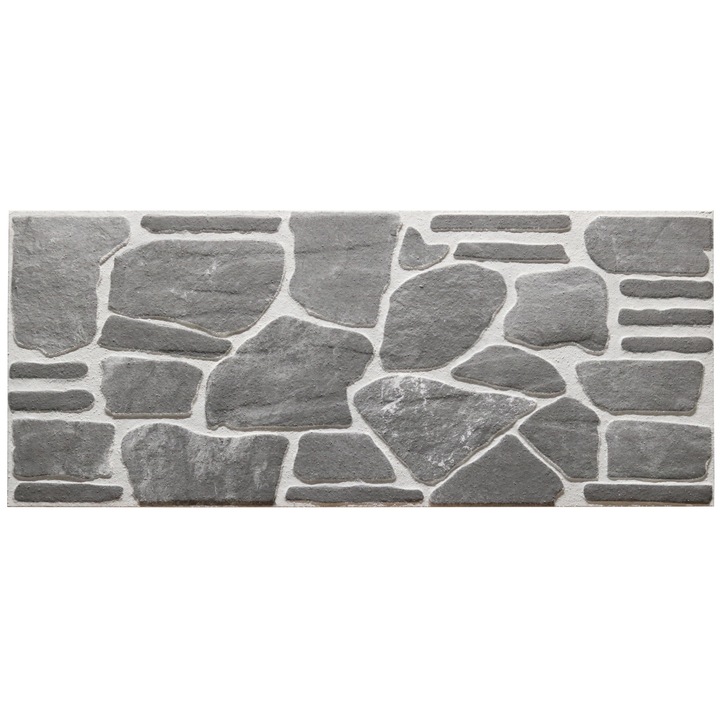 Placa decorativa QHome piatra gri, 3D, 120x50x2 cm