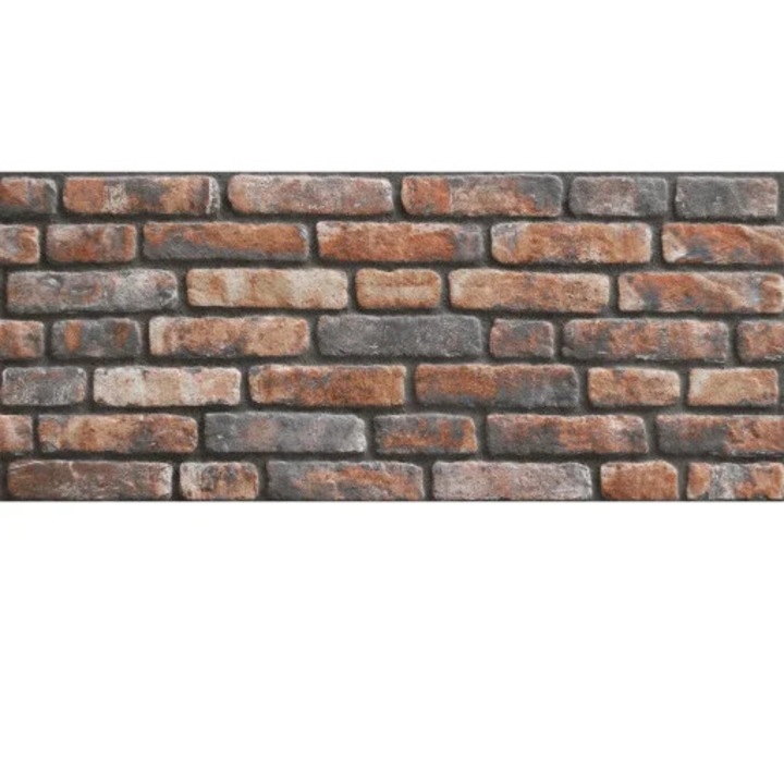 Placa decorativa QHome caramida aparenta colorata 3D, 120x50x2cm, polistiren EPS, rezistenta la impacturi