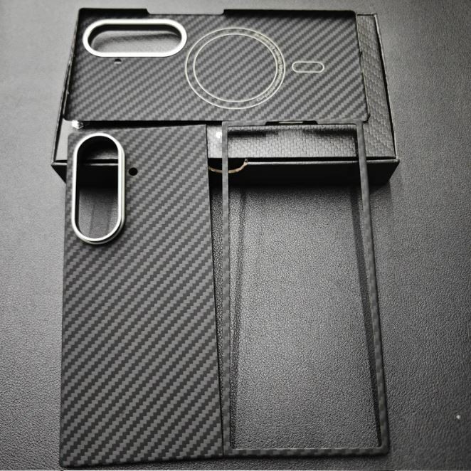 Husa protectie Slim, antisoc, fibra de Kevlar, Negru, compatibil cu Samsung Galaxy Z Fold 7