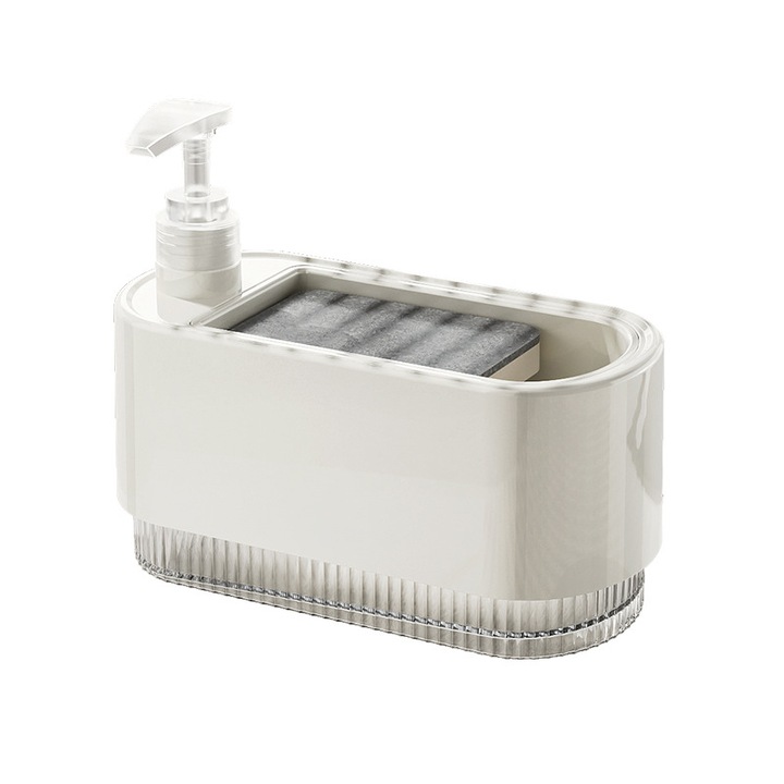 Folyékony szappan- és mosogatószer adagoló szett 3 az 1-ben, Rqiurpn, konyhai eszközrendező, kefe és törlőkendő