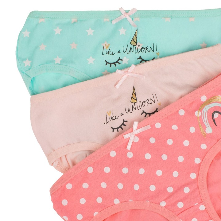 Színes, unikornis mintás gyerekbugyi szett - 3 pár