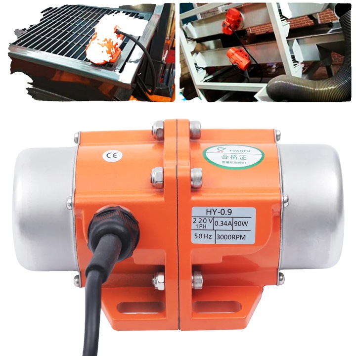 Motor de vibratie, 90W, 220V, 3000 rpm, 17x11x7.5cm, rezistent la apa IP65