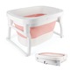 Вана за бебета, сгъваем дизайн, ергономични функции за безопасност, розова