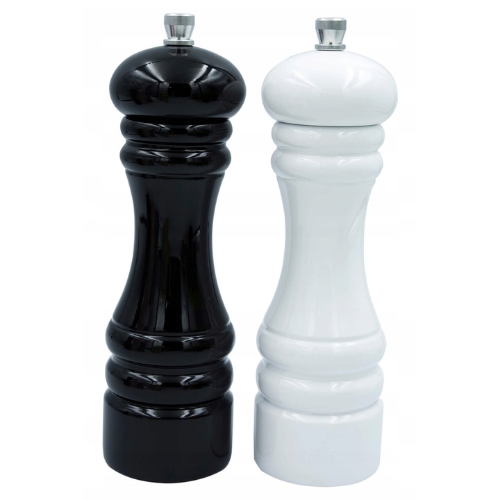 Комплект от 2 ръчни мелачки, 18 см, за черен пипер и сол, пластмасови и метални