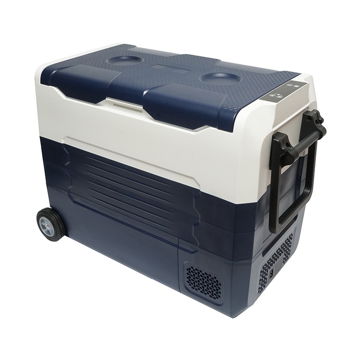 Frigider auto cu compresor 12-24-220V, 45W, capacitate 52L tip troler 726x390x513mm