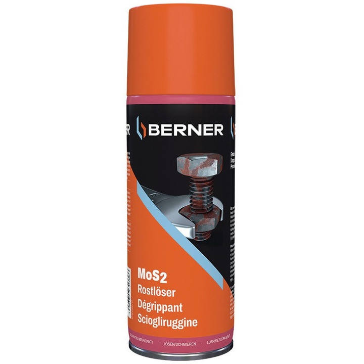 BERNER 415337 zsíroldó spray, MoS2-vel, szürke/zöld, 400 ml