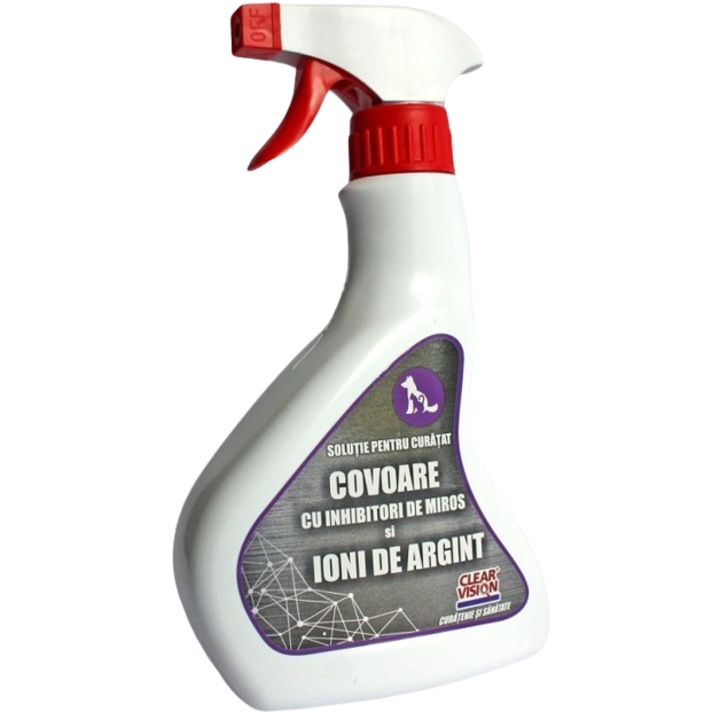 CLEAR VISION CVV03 autószőnyeg tisztító folyadék, ezüstionokkal, szaggátlókkal, szórófejes flakonban, 500 ml