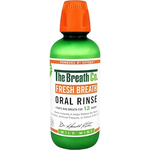 Apa de gura The Breath Co. Mild Mint, 500 ml, fara alcool, 12 ore prospetime