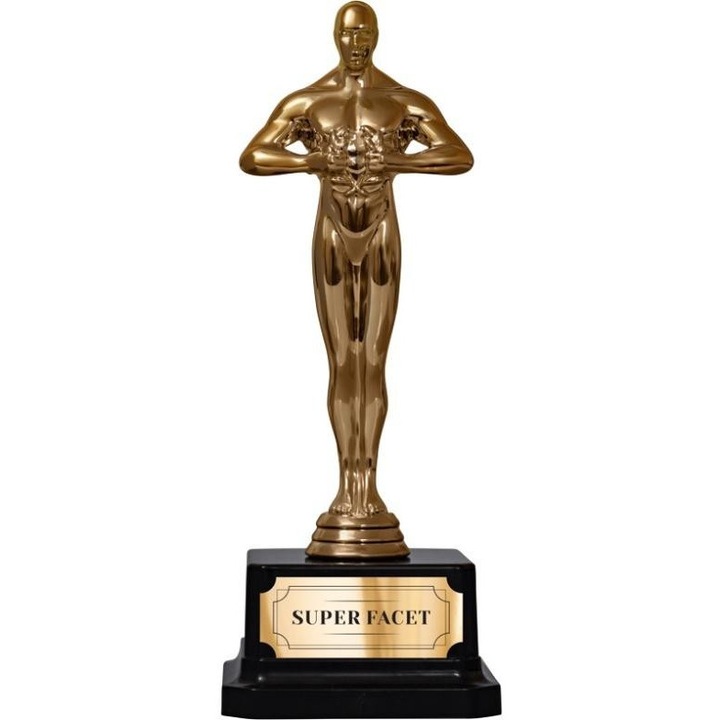 Statueta prezentare - Super Facet, Be-Happy Gifts, aurie, 19,5x6,5cm