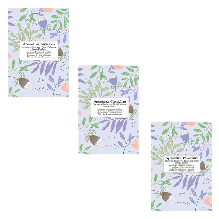 Set plicuri pafumate liliac magnolie 20g - 3buc
