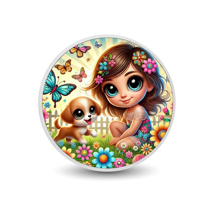 Moneda colorata de argint - Butterfly Meadow Friends, Arverni Mint, cutie cadou
