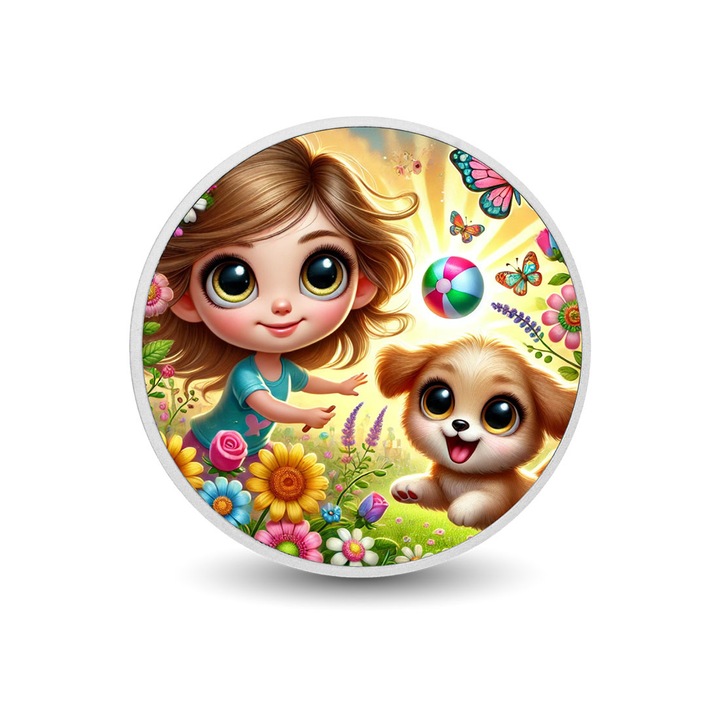 Moneda colorata din argint - Sunny Playtime Pals, Arverni Mint, cutie cadou, certificat de autenticitate