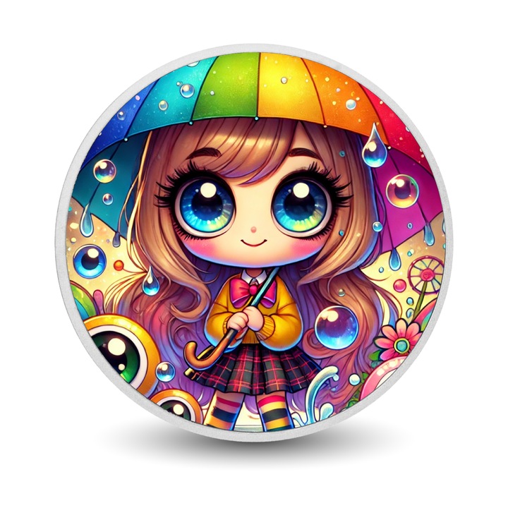 Moneda colorata din argint - Rainbow Drops, Arverni Mint, 1 uncie, cutie cadou, certificat de autenticitate