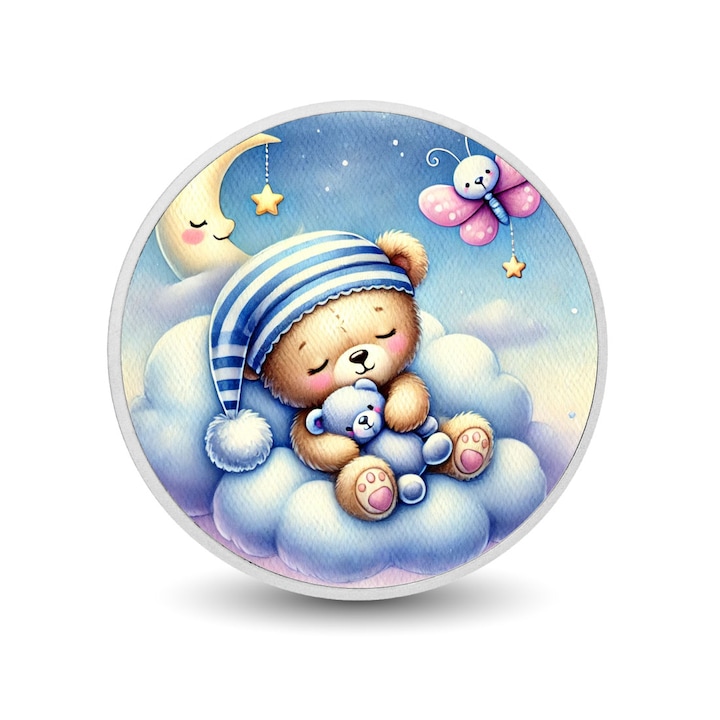 Moneda colorata din argint - A Cuddle Full of Love - Cuddle Bear's Dreamy Night, prezentare in cutie cadou - Arverni Mint