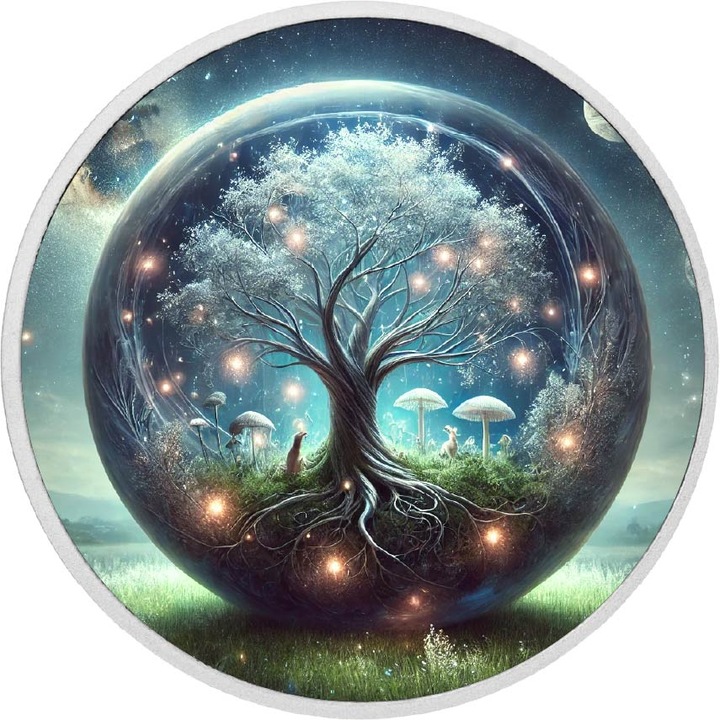 Moneda colorata din argint - The Balance of the Universe, Arverni Mint, 1 uncie, cutie cadou, certificat de autenticitate