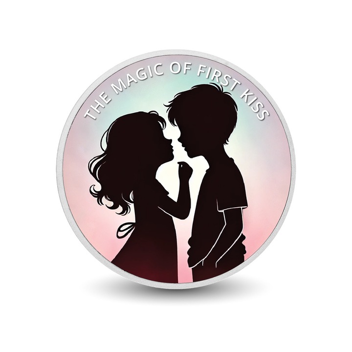 Moneda argint - The Magic of First Kiss, cutie cadou, certificat de autenticitate