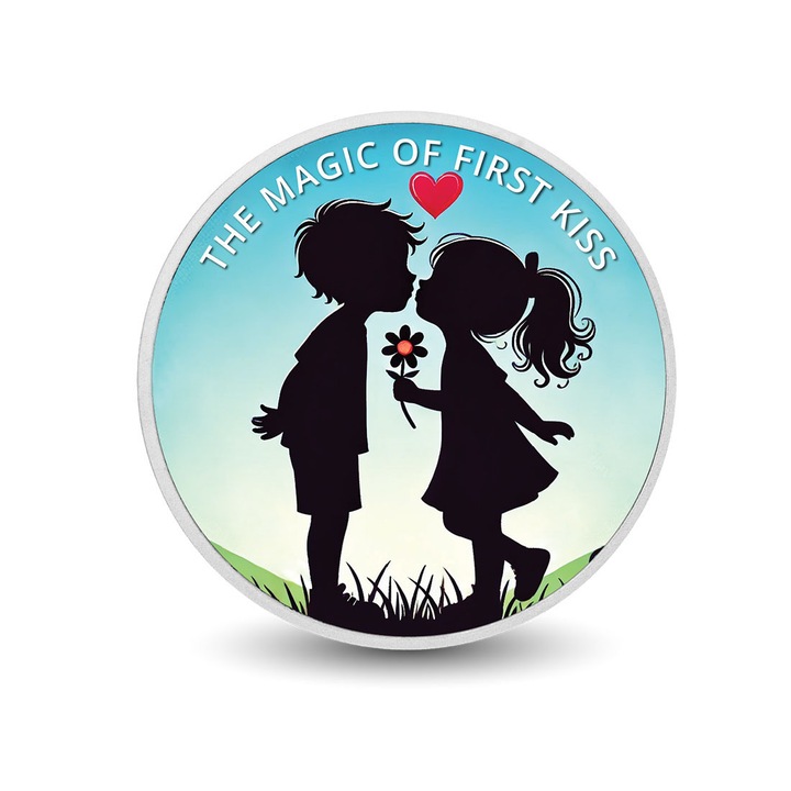 Moneda argint - The Magic of First Kiss, cutie cadou - Arverni Mint