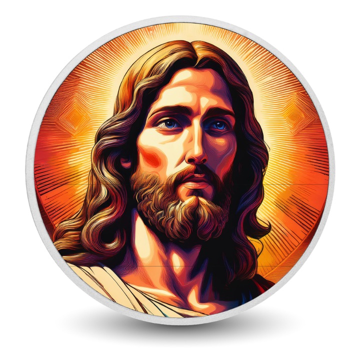 Moneda colorata din argint - Light of the World, Arverni Mint, 1 uncie, cutie cadou, certificat de autenticitate