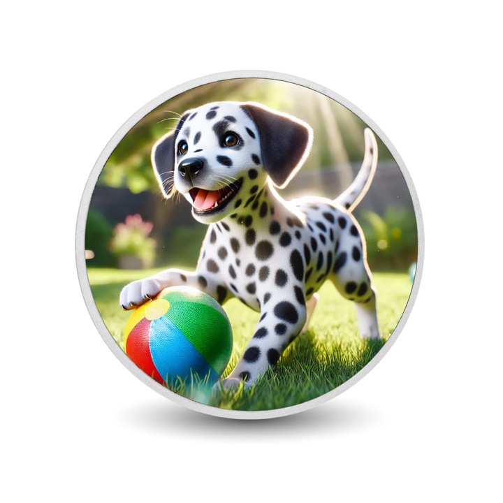 Moneda Spotted Fun, 1oz, Dalmatian, cutie cadou, certificat de autenticitate