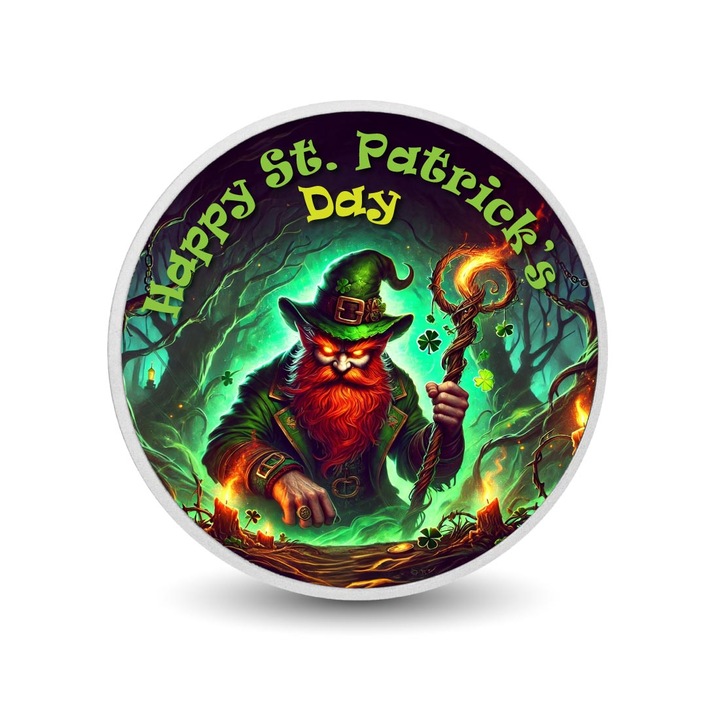 Moneda colorata 1oz Wizardly Leprechaun, Arverni Mint, design detaliat, cutie cadou, certificat de autenticitate