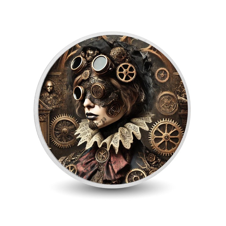 Moneda de argint 1oz Queen of Cogs: The Mechanical Muse, steampunk, cutie cadou