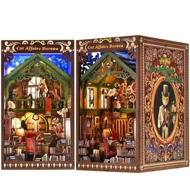 Направи си сам миниатюрна къща за книги, Habarri, 252 елемента, 18.2x13x23.5см, многоцветна