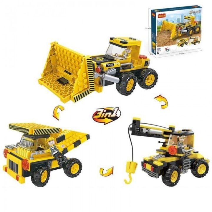Set de constructie, Macyszyn Toys, masina budowlana, 166 elemente, 256x275mm