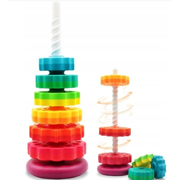 Jucarie interactiva bebelusi, Macyszyn Toys, turn spiralat, 366x136mm