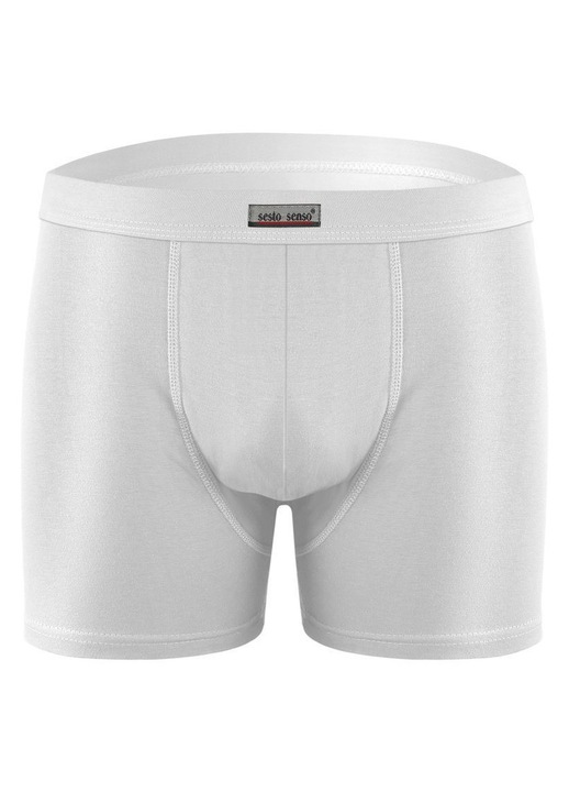 Boxeri barbatesti Sesto Senso BM03, bumbac/elastan, alb, 2XL INTL