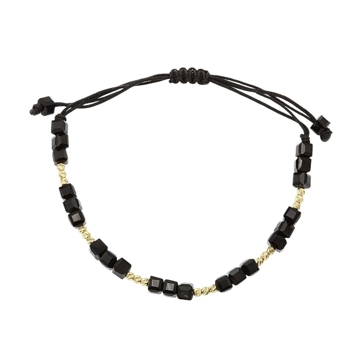 Bratara Aur 14k Snur cu Onix si Bile