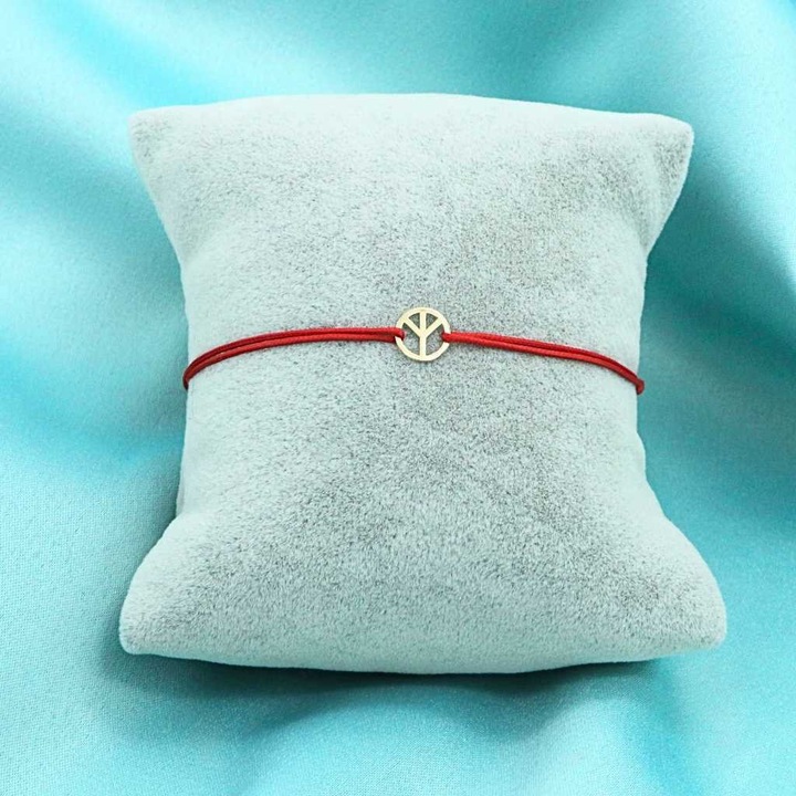 Bratara Aur 14k Snur Semnul Pacii Negru