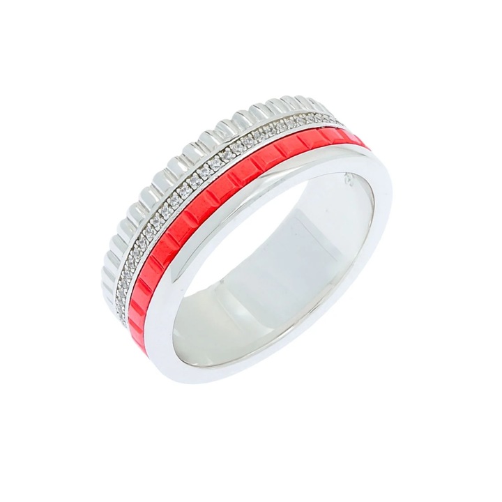 Inel Argint cu Pietre Albe si Rosii 17