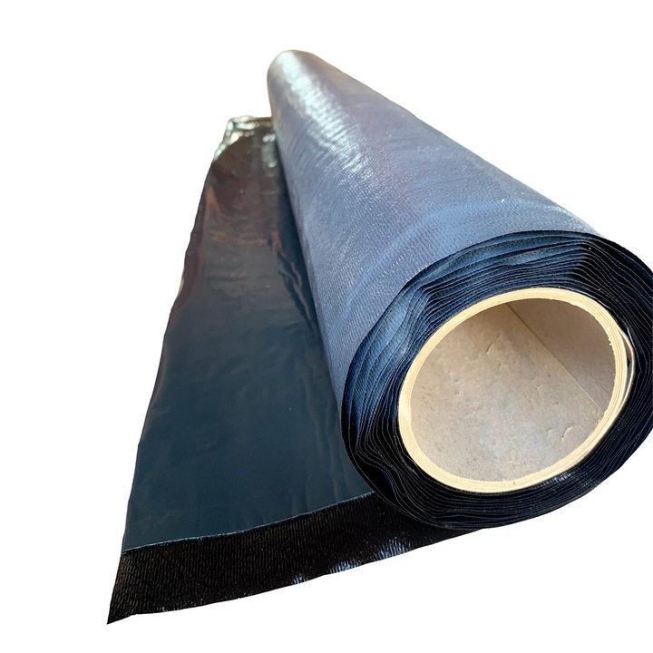 Membrana autoadeziva IZODACH Metalroof pentru acoperis, repararea acoperisului fara torta, bituminoasa, 5m2, etansare, hidroizolatie, rezistenta la UV, durabila, culoare grafit RAL7016