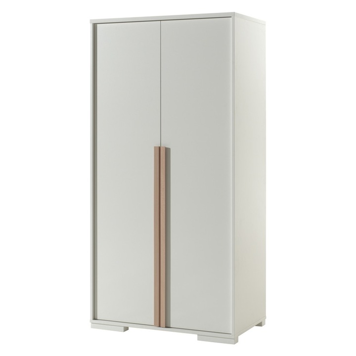 Dulap cameră copii Vipack London, 2 uși, alb, 2 rafturi, 1 șină de agățat