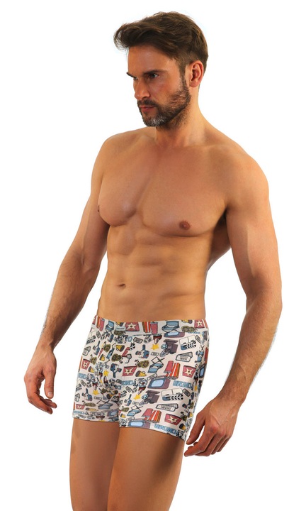 Boxeri barbatesti Funny 09 Sesto Senso, bumbac 95%, confortabili, Multicolor