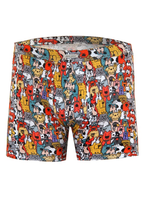Boxeri barbatesti Sesto Senso Funny 09, model cu cateti, bumbac/elastan, multicolor
