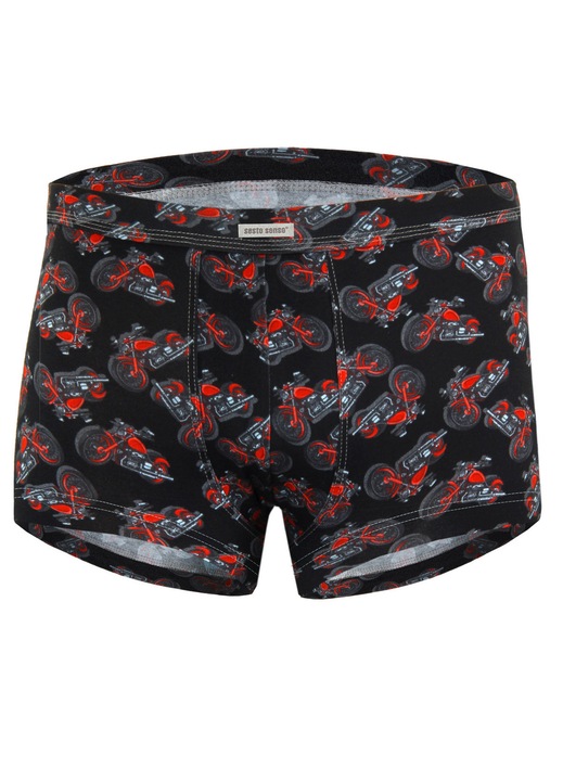 Boxeri barbatesti, Sesto Senso, Funny 10, bumbac/elastan, negru/rosu