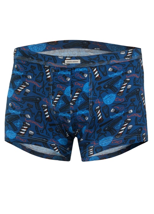 Boxeri barbatesti, Sesto Senso, Funny 10, bumbac/elastan, albastru