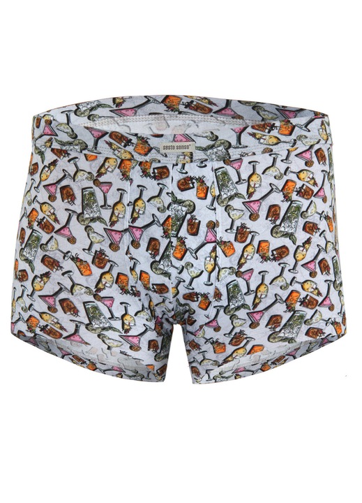 Boxeri barbatesti, Sesto Senso, Funny 10, bumbac/elastan, alb