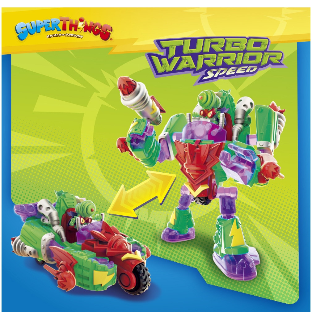 Set de joaca 2 in 1 SuperThings - Robot si masinuta, Turbo Warrior