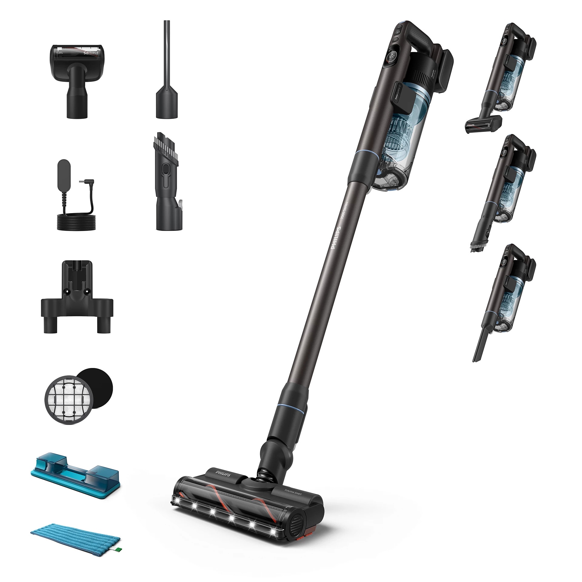 Aspirator fără fir Philips seria 7000 Aqua XC7163/01, aspirator de mână și mop