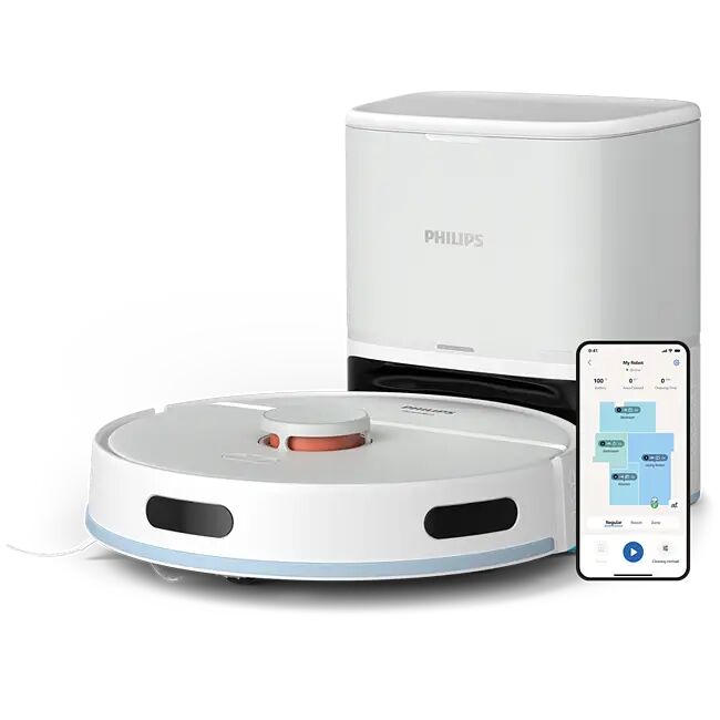 Aspirator robotizat si mop Philips XU2100/25 Homerun 2000 Aqua cu statie de andocare si golire