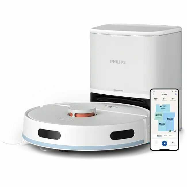 Aspirator robotizat si mop Philips XU2100/25 Homerun 2000 Aqua cu statie de andocare si golire