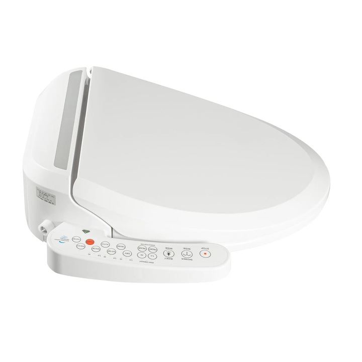 Bideu inteligent pentru toaleta, Capac WC electric, Putere 1350 W, Incalzire 3 trepte 33–40°C apa si sezut, Uscator aer cald 3 viteze, Sarcina maxima 250 kg, Alb
