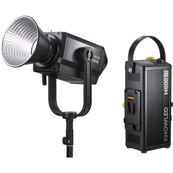 Lumina LED Godox M600Bi Bi-Color, 730W, forma rotunda, temperatura de culoare 2800K-6500K, montare Bowens