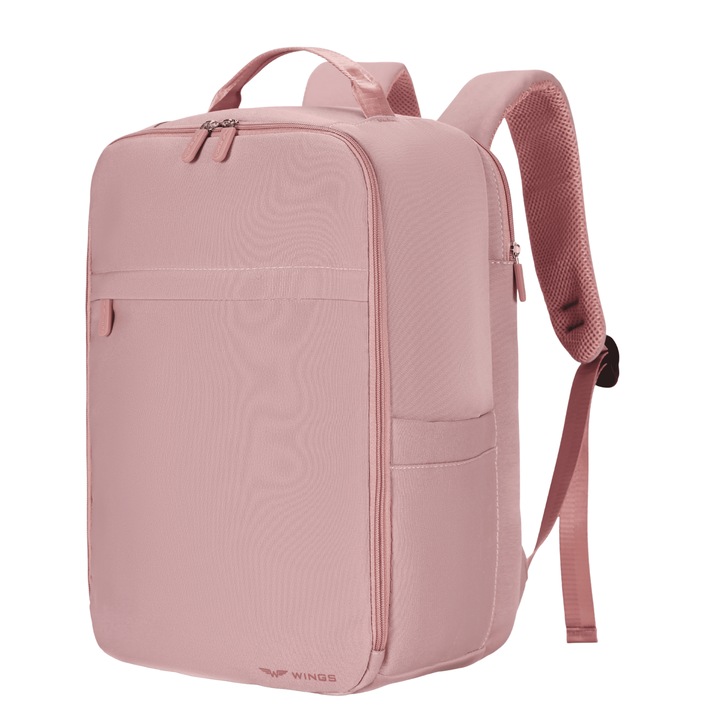 Bagaj mana GRATUIT WINGS HÁTIZSÁK Kézipoggyász 40x25x20 cm Kiegészítő díjak nélkül repülhet a Ryanair WizzAir légitársaságokkal Több rekeszes Laptop Rögzítés bőröndre Rózsaszín